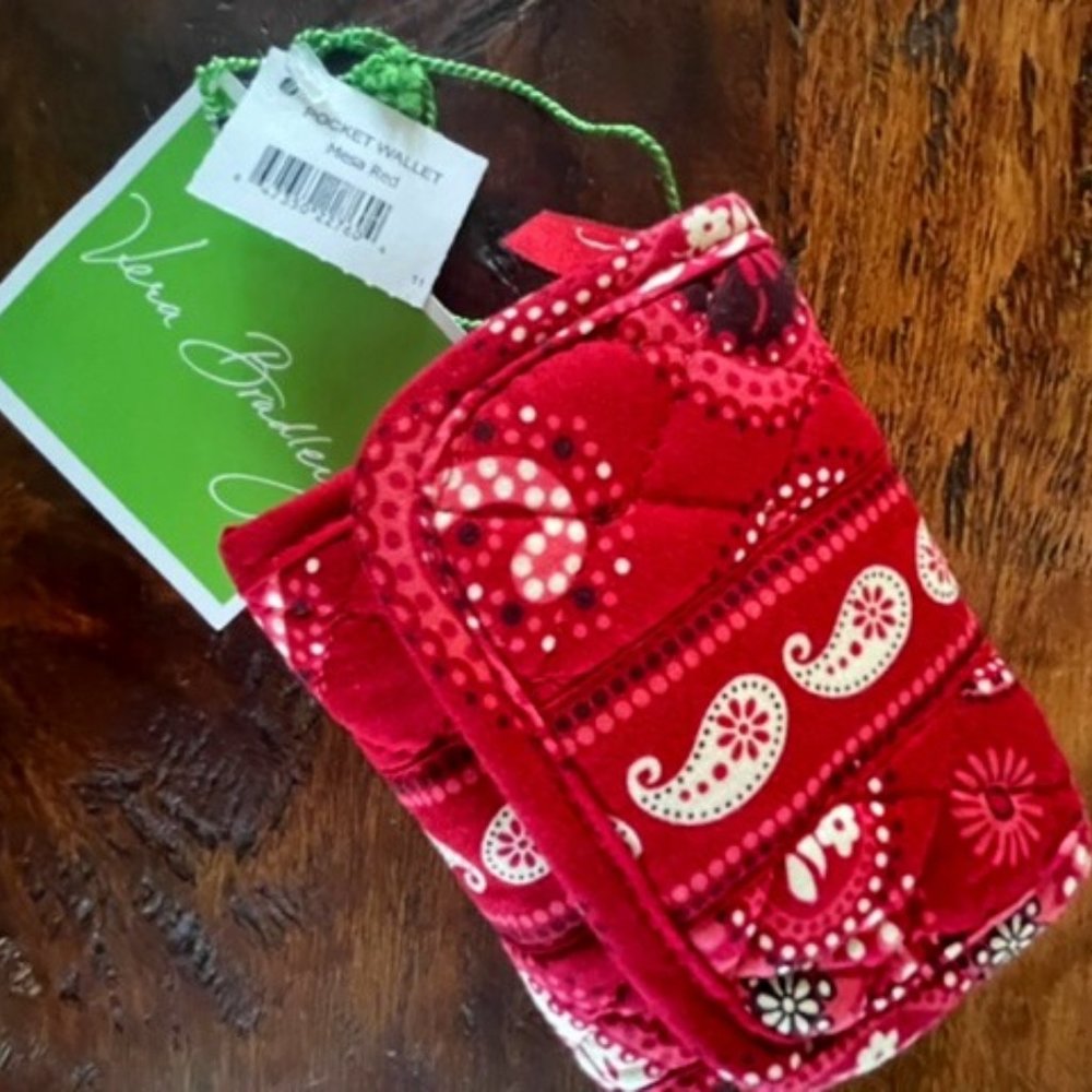 Vera Bradley Pocket Wallet Mesa Red NWT